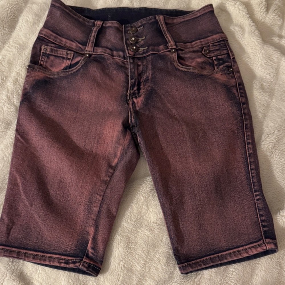 Diva Star pink Bermuda short push-up Colombian stretchy jeans size 5